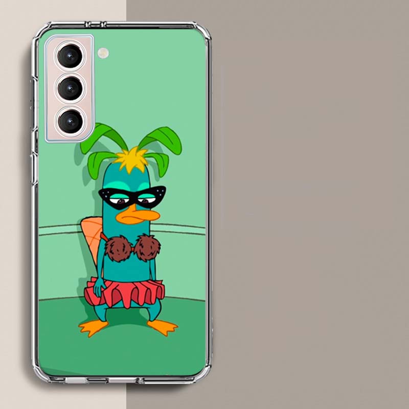 Мультяшный утконос Перри Чехол для телефона Samsung Galaxy S25 Edge S24 S23 FE S21 S20 S10 Plus S22 S26 Ultra Чехол Прозрачные чехлы TP