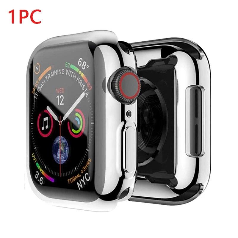 TPU Screen Protector Case for Apple Watch Series 9 8 7 SE 6 5 4 3 Bumper Cover Accessories for Iwatch 45mm 41mm 44mm 40mm 42mm