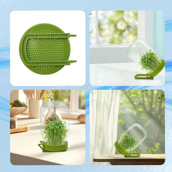 Крышка для проращивания с подставкой Крышка для проращивания бобов для банок Мейсона Пластик без БФА Набор для проращивания Легкие инструменты для проращивания семян для люцерны брокколи салата