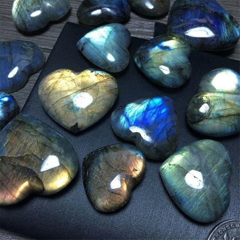Captivating Madagascar Quartz Labradorite Natural Crystal Heart Pendant Decor For Unique Gifts