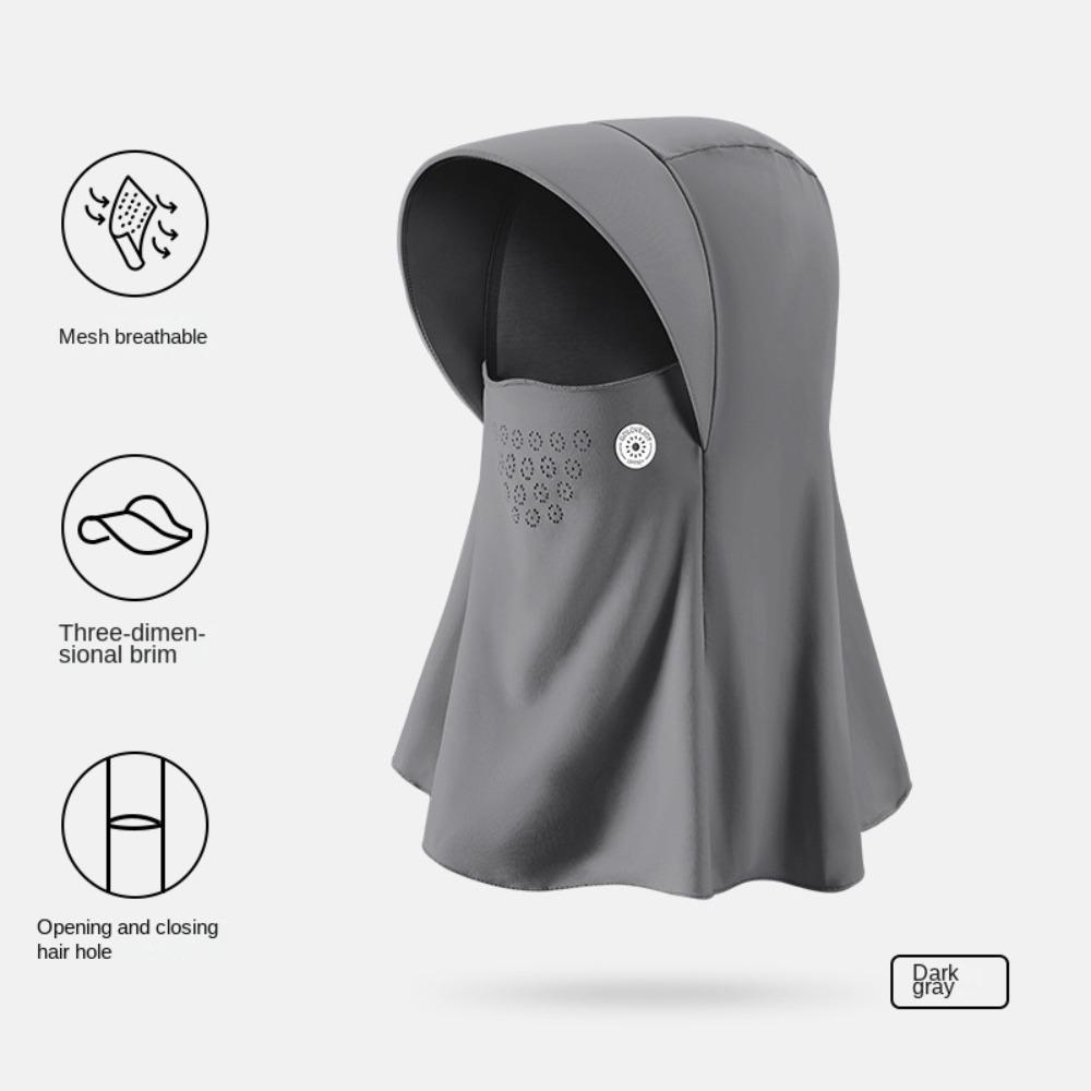 with Hair Hole Full Face Visor Hat Sunscreen Ice Silk Mask Thin Sun Protection Mask Fishing