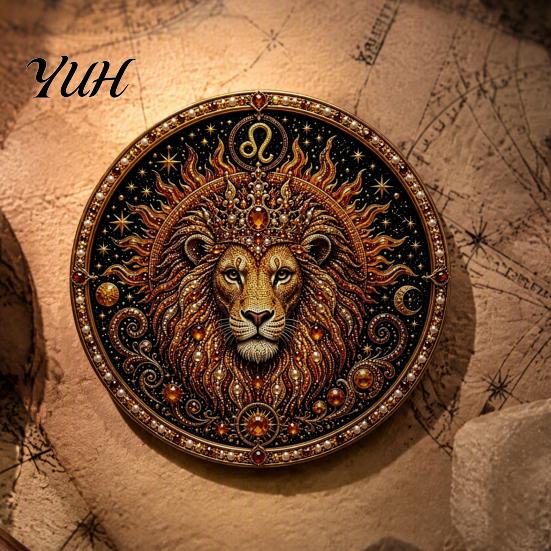 Relaxing Craft Kit for Stress Relief Zodiac Sign Faux Pearl Art Kit, 12 Signs DIY Painting Personalized Gift Kits, Round 3D Constellation Wall Adults,