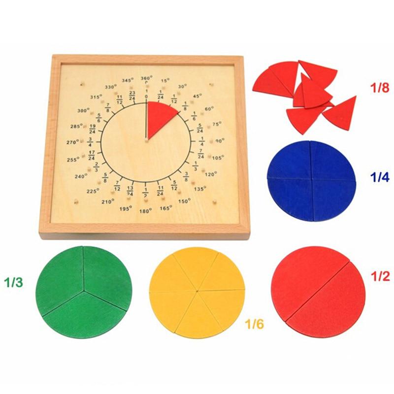 Baby Toys Circular Mathematics Fraction Division Teaching Montessori Board Wooden Toys Child Educati