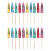 20pcs Handle Bar Cocktail Decor Mixed Color Mini Umbrella Toothpicks Parasol Snack Cocktail