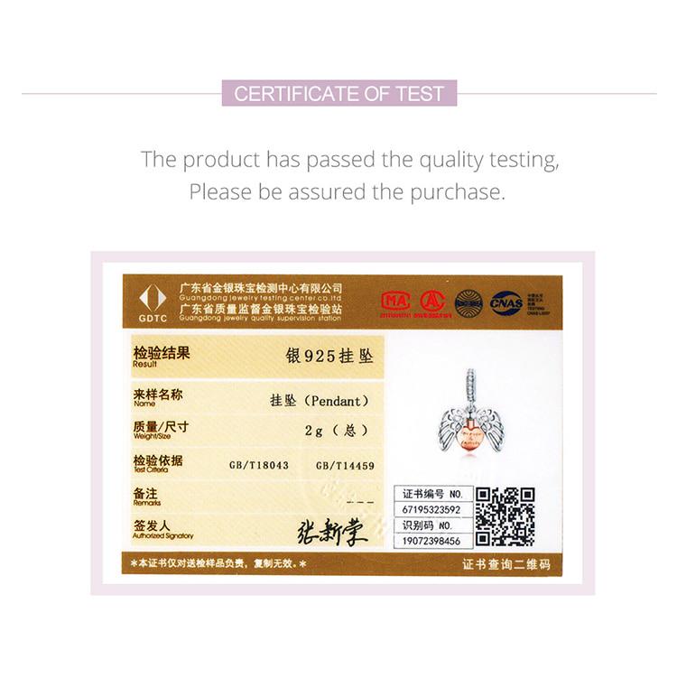 BAMOER Guardian Wings Семейный кулон из настоящего стерлингового серебра 925 пробы, подвеска для женщин, серебряный браслет с сердцем