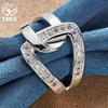 925 Sterling Silver Geometry AAA Zircon Ring Jewelry