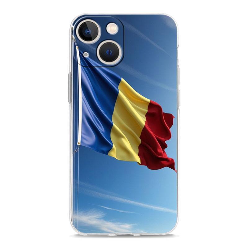 Чехол для телефона iPhone 17 Air Cases iPhone 16 15 12 13 14 Pro Max SE 7 8 Plus iPhone11 Прозрачный Мягкий Чехол Флаг Румынии