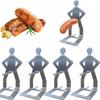 Funny Grill Stainless Steel BBQ Sausage Holder Portable Outdoor Humanoid Barbecue Sausage Rack Decoration Kitchen Cooking Tool