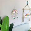 Macrame Wall Hanging Decor PomPom Photo Prop DIY Rainbow Clouds Tapestry  Home
