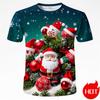 Fashion 3D Print Merry Christmas T Shirt Cute Santa Xmas Christmas Trees Graphic T-shirts Men Funny Streetwear Tee Shirts