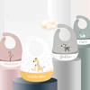 Waterproof Soft Silicone Baby Bibs Cute Cartoon Crown Print Baby Feeding Stuff Kids Girl Boy Adjustable Children Bib