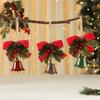 Christmas Tree Ornament Bow Pine Branches Decorative Bells Home Ambiance Doorway Wind Chime Decoration