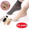 20Pcs=10Pais Summer Women Socks Non-Slip Sweat-Absorbing Cotton Soft Thin Breathable Fashion Sexy Silk Sock Ladies Transparent