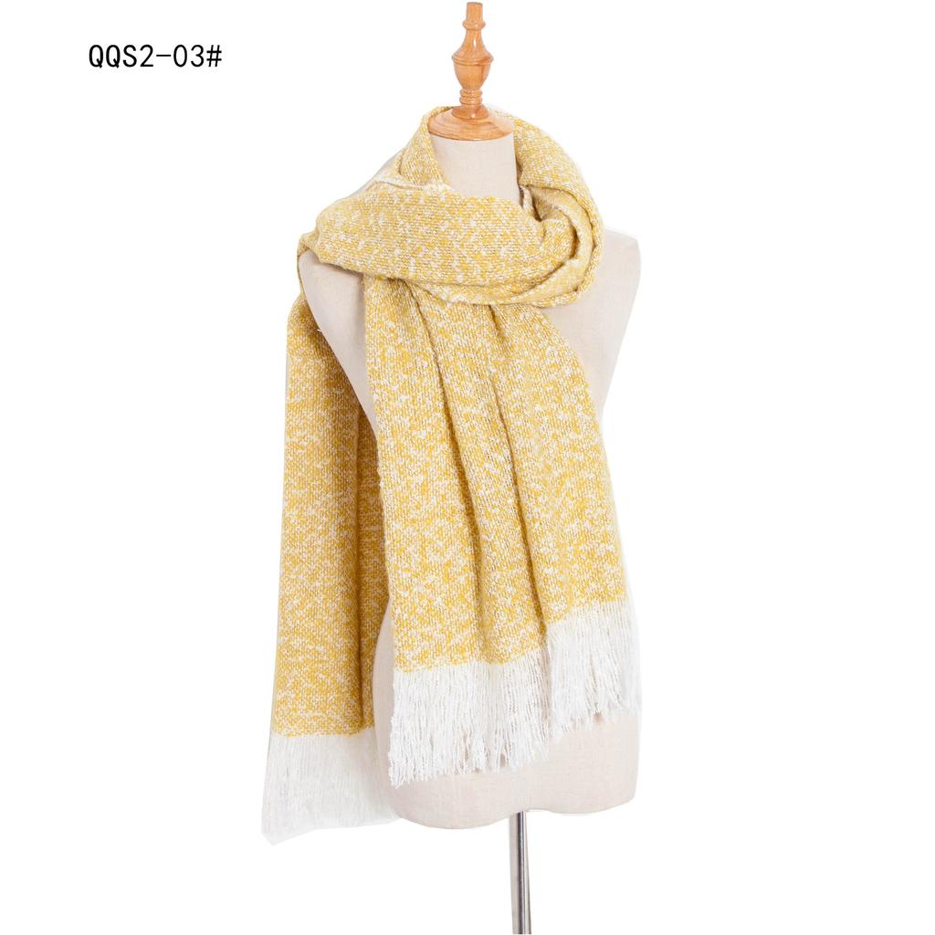 Autumn and Winter Polyester Circle Sand Plaid Scarf Women's Warm Fringed Scarf Shawl