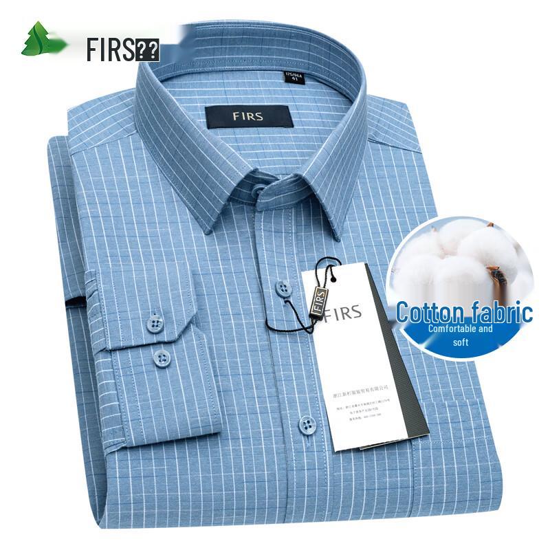 Мужская клетчатая рубашка с длинным рукавом FIRS в стиле business casual