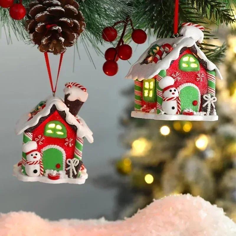 Рождественская елка Модные украшения Товары для дома в виде пряничного домика Креативное украшение для рождественской елки Подвесное украшение для новогодней вечеринки