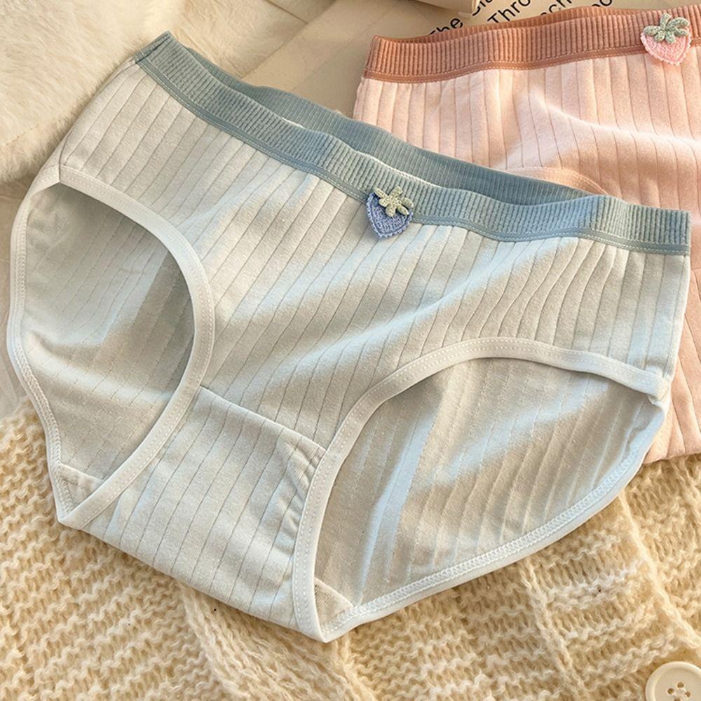 5Pcs Knitted Fabric Seamless Triangle Panties Large Size Mid Waist Underwear Comfortable Daily Wear