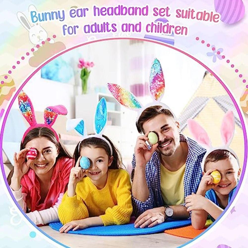 Пасхальный обруч с кроличьими ушками, милые красочные заячьи ушки, маскарадная тиара, головные уборы для взрослых и детей