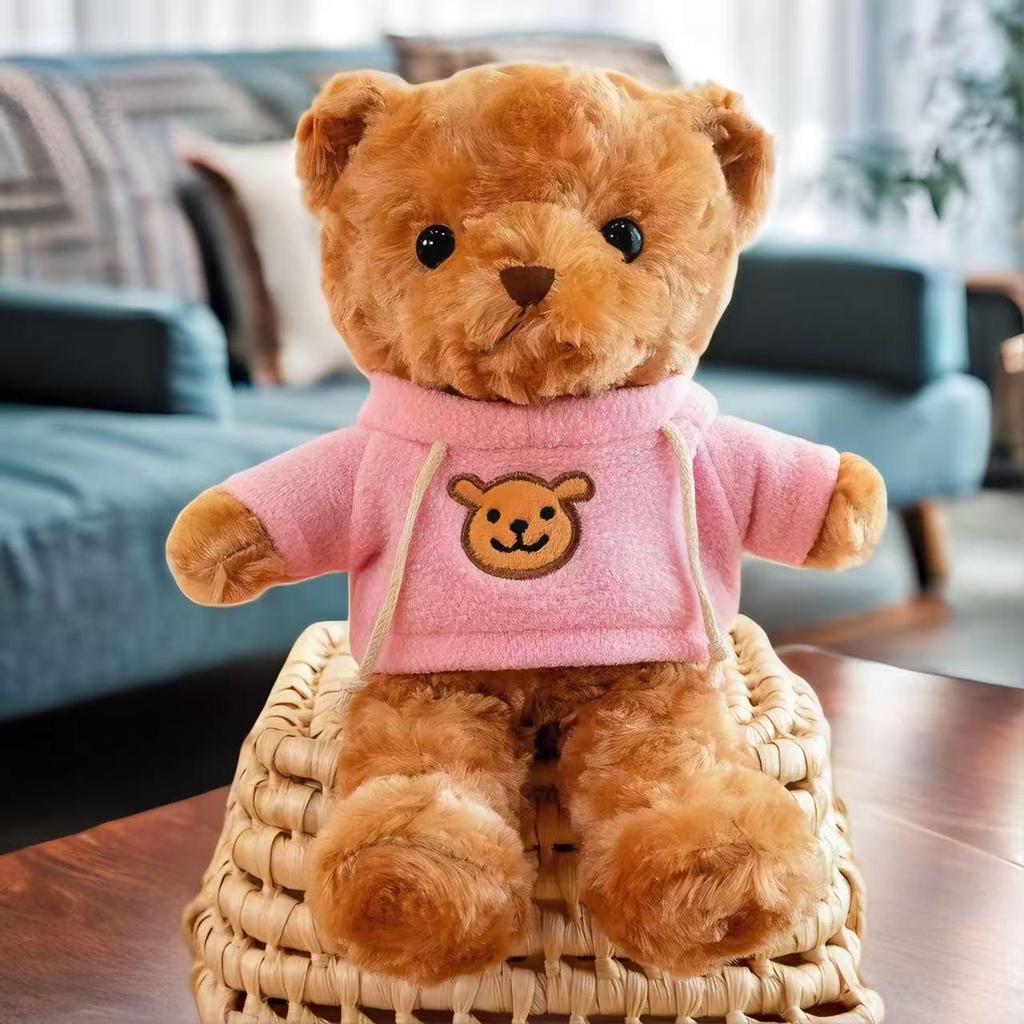 Plush Teddy Bear Gift Set: Birthday Ring Toss Doll & Sweater Bouquet, Perfect for Children's Day