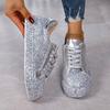 Sequined Casual Single Shoes Women Spring and Autumn 2024 Rhinestone Flat Baseplate Shoes Women