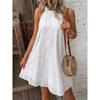 Summer Halter Loose Mini Dress Women Elegant 2025 Lace Sleeveless Casual Holiday Party Beach Vestidos  A Line Dresses