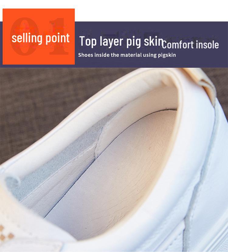 Женские повседневные кроссовки из натуральной коровьей кожи - модная белая обувь весна/осень 2025 г.