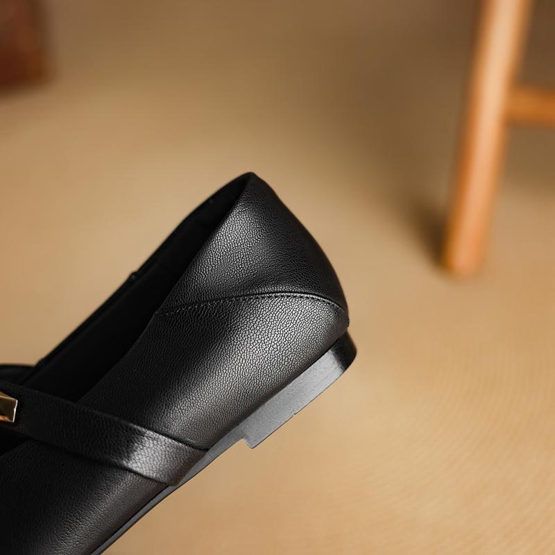 Модная женская новая кожаная овечья кожа круглая голова металлическая фурнитура пряжка ремня мягкая и удобная низкий каблук ретро Мэри Джейн одинарная туфля