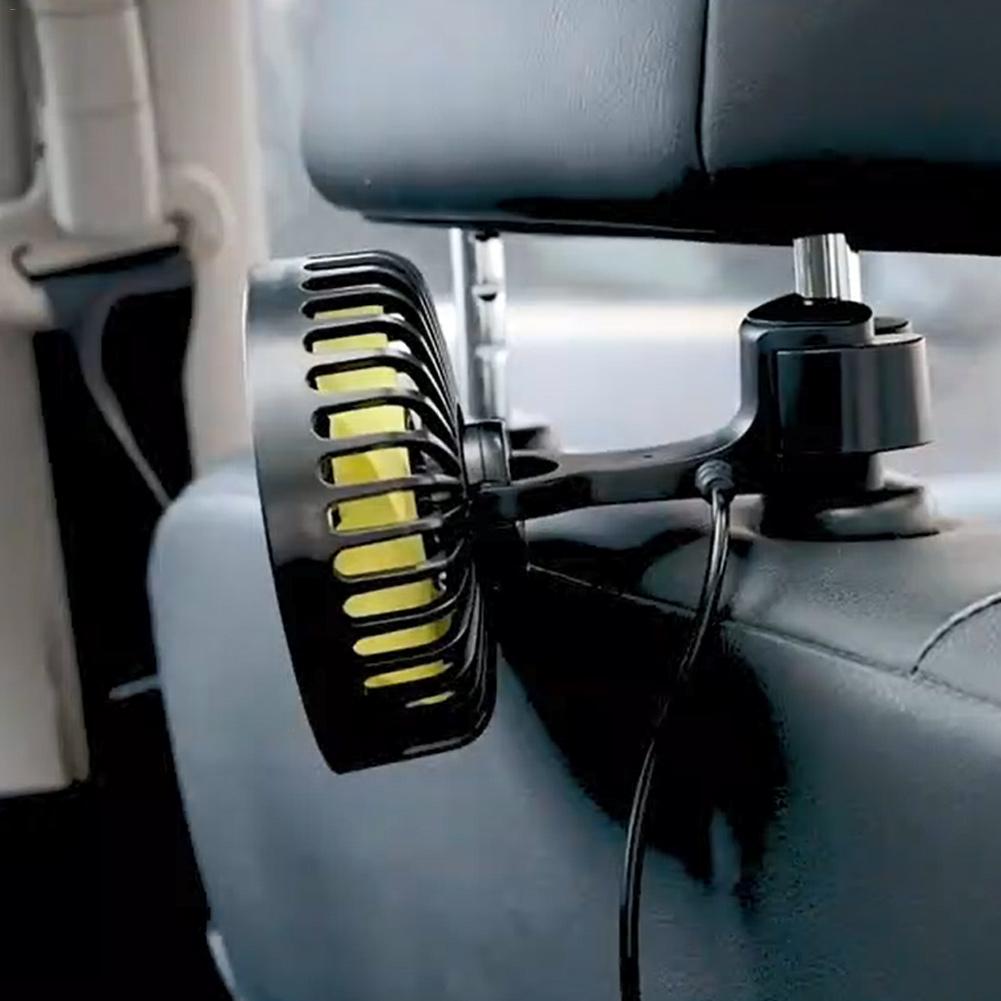 Портативный автомобильный вентилятор для заднего сиденья с 3 регулируемыми скоростями ветра, автомобильный вентилятор охлаждения для внедорожников, автофургонов, автомобилей 12/24 В, автомобильный ароматерапевтический вентилятор с USB-вентилятором