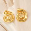 Минималистичные металлические серьги-спирали: Уникальный европейский и американский дизайн, женский нишевый стиль, передовые темпераментные серьги-пусеты.