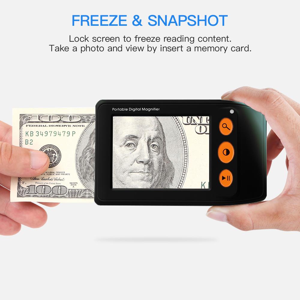 Портативная цифровая лупа с ЖК-экраном 3,5 дюйма, вилка ЕС, помощь в чтении для людей со слабым зрением, зум 2x-25x, складная электронная видеолупа YS008