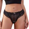Lace Low-Rise Thong with Crossover Strap and Seamless Design