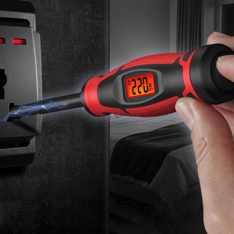 Compacted Plastic Voltage Detection Tester Pen With Data Hold Function And Red Backlight For Easy Reading Electric Work