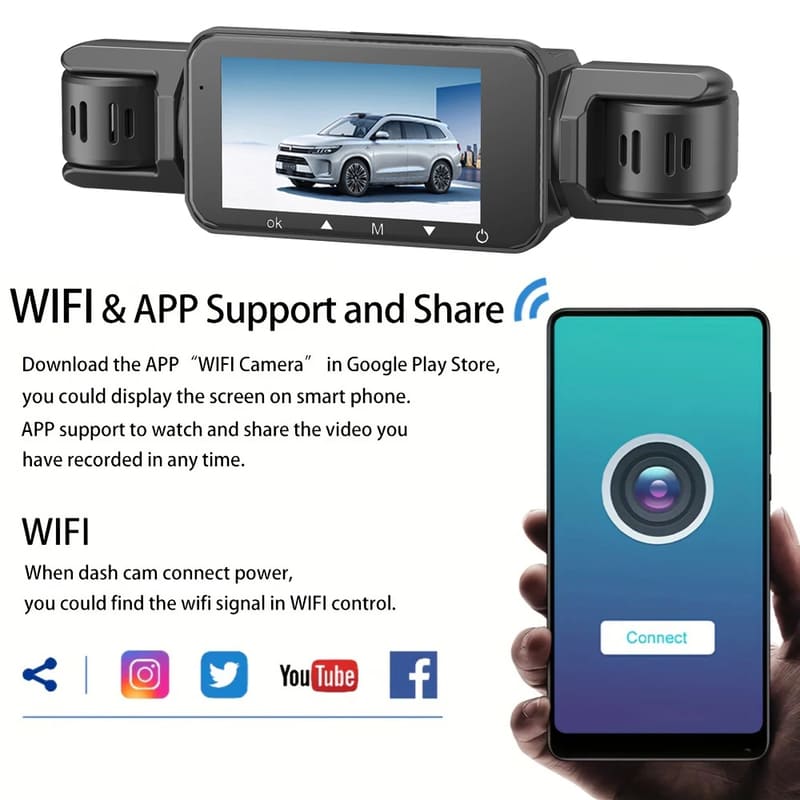 Новая автомобильная видеорегистраторная камера с 4 каналами и WiFi 1080P Передняя Левая Правая Задняя Ночная Видимость Циклическая Запись Черный Ящик Автомобильные Аксессуары