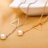 Simple Hollow Triangle Necklace Adjustable Pendant Women's Necklace Clavicle Chain ADM