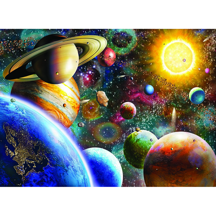 5D Diamond Painting Universe Planet Full Circle Diamond Embroidery Starry Sky Landscape Cross Stitch Kit New Year Gift Home Deco