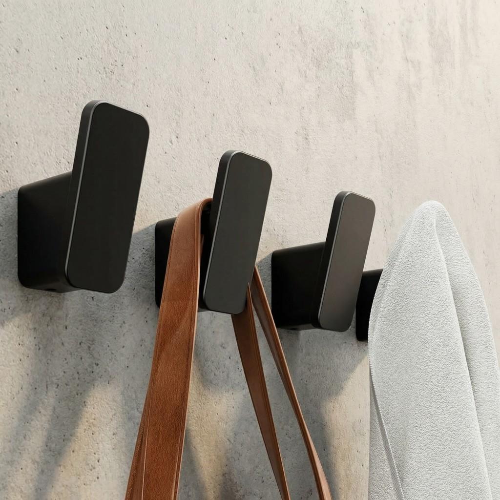 4 Pack Matte Black Towel Hook for Restroom Robe Coat Hook Heavy Duty Wall Hooks for Hanging Bag Hat Mudroom Bedroom Shower Closet Drill in Hanger