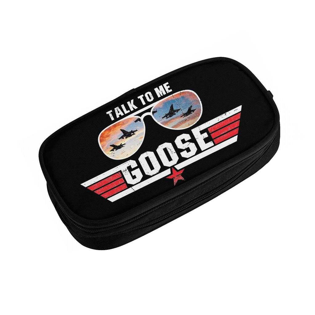 Cute Top Gun Talk To Me Goose Pencil Case Pencilcases Pen for Student Large Storage Bags Students School Gifts Accessories