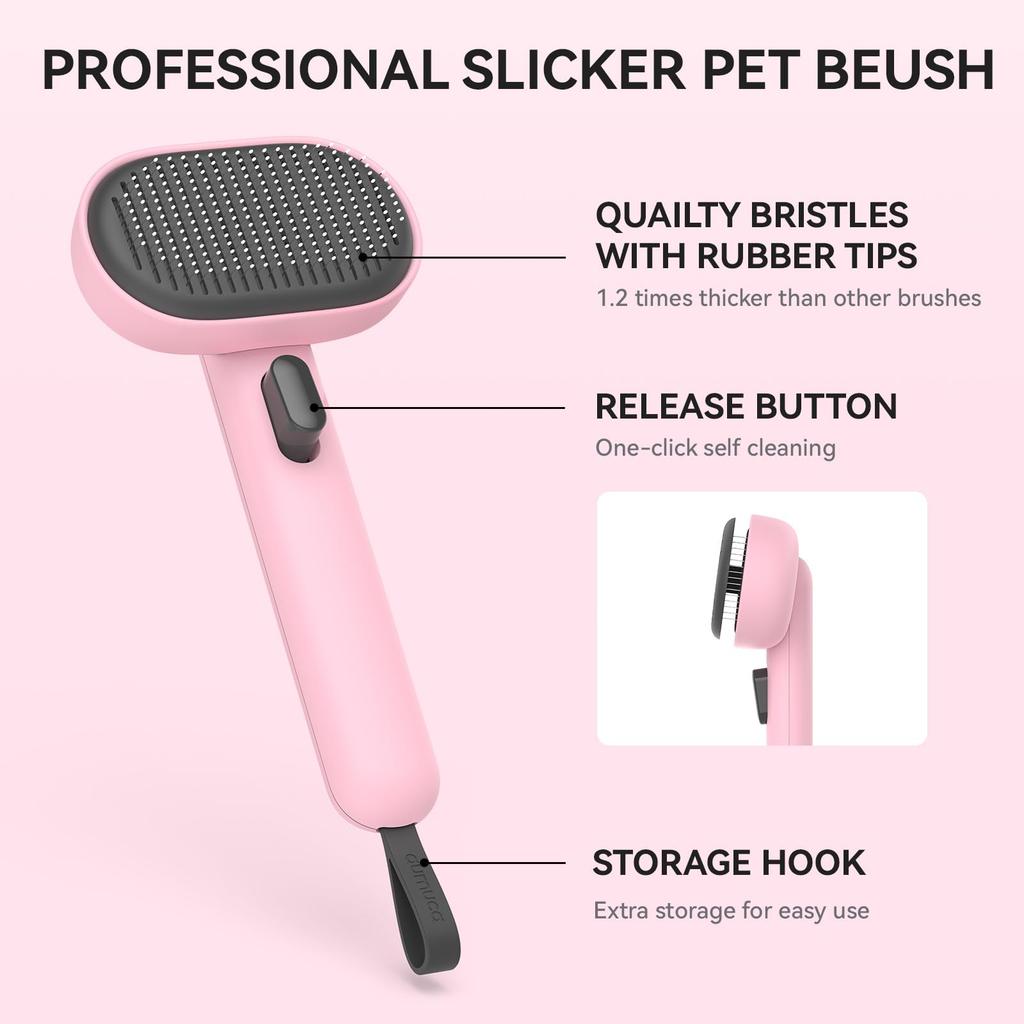 Aumuca Cat Brush Push Healing Brush Slicker Brush для длинношерстных и короткошерстных кошек. Устраняет выпадение шерсти одним массажем. Легко удаляет шерсть, выталкивая ее.