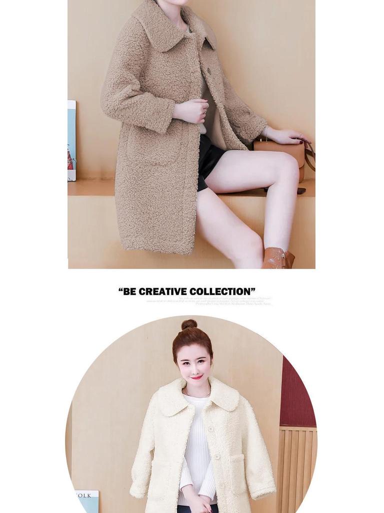 Women's Short Faux Lamb Wool Coat - 2022 Autumn/Winter Korean Style Loose Fit