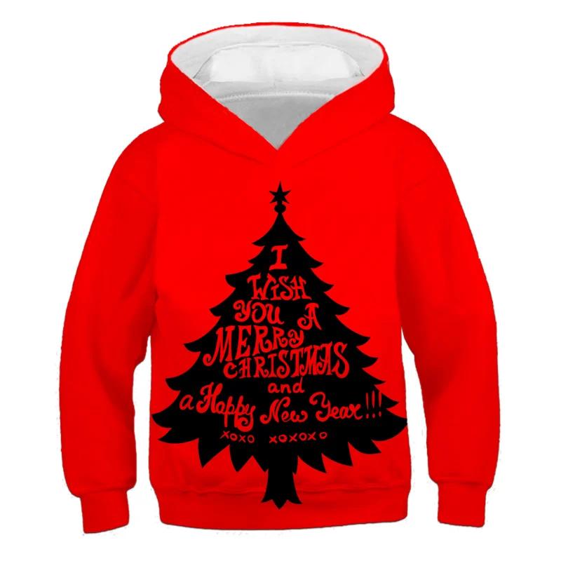 New Kid Hoodies Sweatshirt Boys Girls Christmas Printing Costume Children Clothing Family Party Santa Claus Kids Pullover Coats