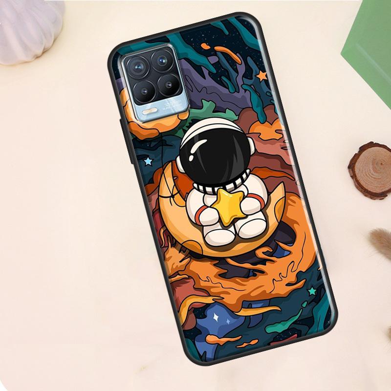 Космический Эстетичный Чехол с Астронавтом Для Realme C75 C63 C61 C55 C51 C53 C35 C65 C67 C71 11 12 13 14 15 Pro Plus GT6 GT7 Pro