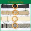 Weave Rope Waist Bamboo Kno Woven Round Buckle Women Waist Belt Gift