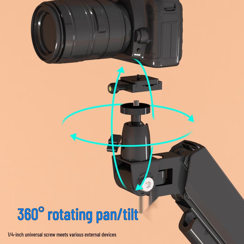 Универсальное 360° вращающееся верхнее крепление для DSLR-камеры с телескопическим складным кронштейном