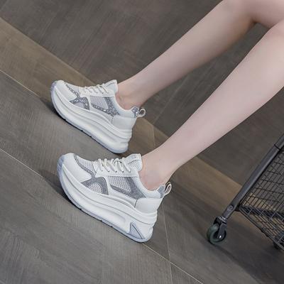 Прозрачные сетчатые туфли на толстой подошве, женские, новые 2025 года, одинарная сетка, повседневные, модные, легкие, универсальные, в стиле маленькой феи, спортивные туфли-папа