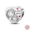 100% Copper Heart Shaped Warm Family Charm Beads Fit Qikaola Original Bracelets Fine Diy Mother'S Day Jewelry Gifts