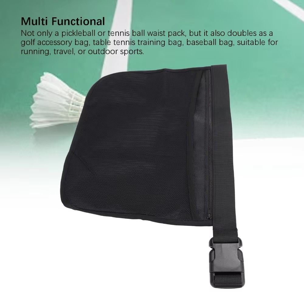 High Elasticity Tennis Ball Holder Bag Mesh Material Adjustable Band Ball Waist Pouch Elastic Fabric Breathable