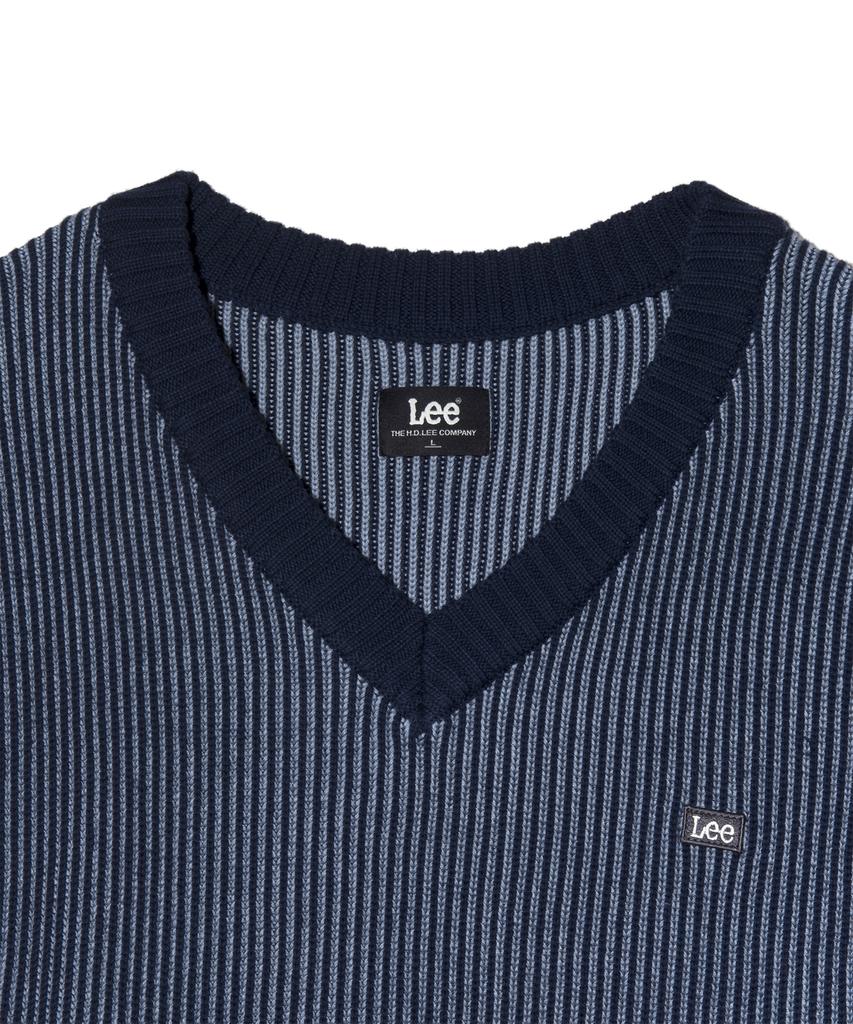 LEE Oversized Two-Tone Knit Vest Navy