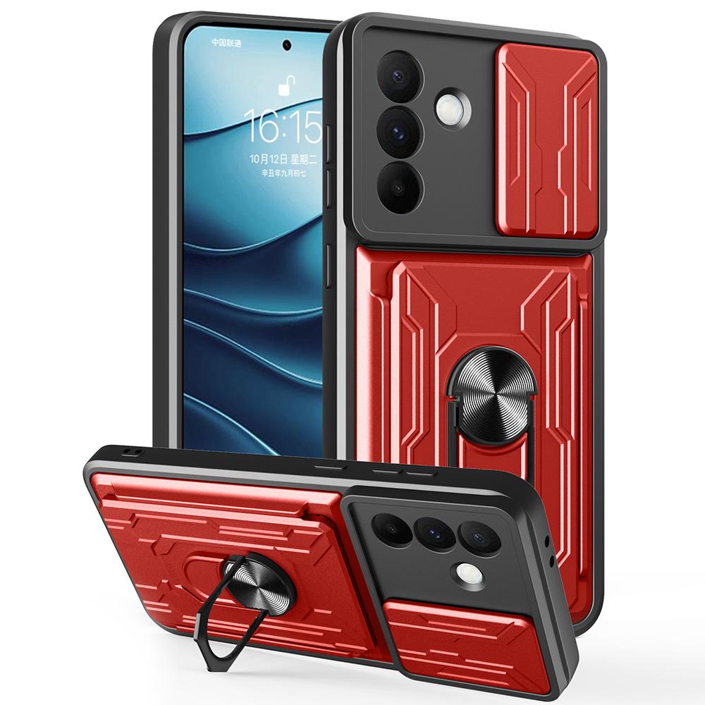 For Samsung Galaxy A36 5G Case PC+TPU Kickstand Phone Back Cover with Camera Slider