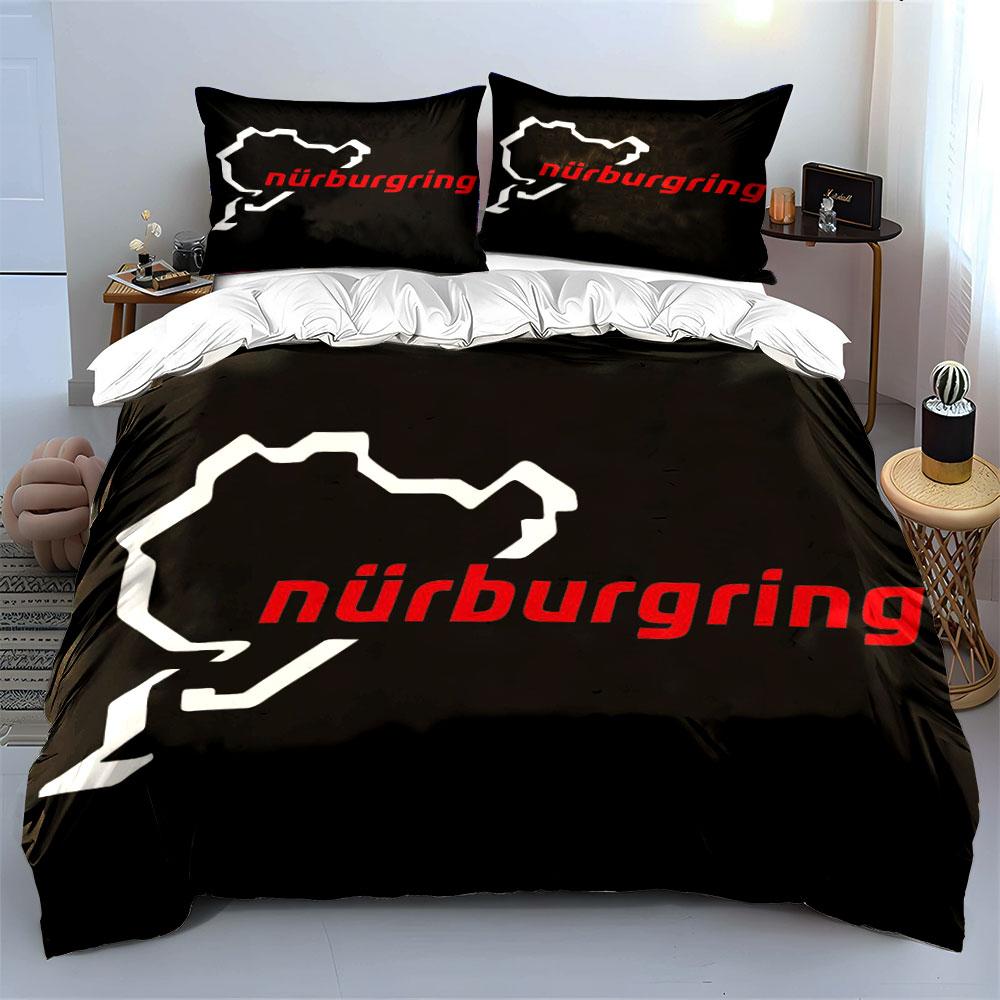 Track outline and "Nürburgring". Bedding sets Duvet cover sets Duvet covers Pillowcases(1*Duvet Cover 2*Pillowcases without duvet insert)