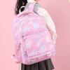 Multiple Pockets Shoulders Bag Flower Printed Student School Bag Simple Children Backpack  Kids